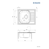 Zlewozmywak stalowy 1-komorowy z ociekaczem, Deante, satyna