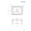 Zlewozmywak stalowy 1-komorowy, Deante, satyna