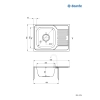 Zlewozmywak stalowy 1-komorowy z ociekaczem, Deante, satyna