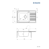 Zlewozmywak stalowy 1-komorowy z ociekaczem, Deante, satyna