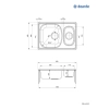 Zlewozmywak stalowy 1.5-komorowy, Deante, satyna