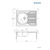 Zlewozmywak stalowy 1-komorowy z ociekaczem po prawej stronie - nakładany, Deante, satyna