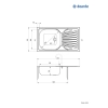 Zlewozmywak stalowy 1-komorowy z ociekaczem, Deante, satyna