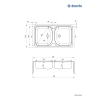 Zlewozmywak stalowy 2-komorowy, Deante, satyna