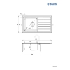 Zlewozmywak stalowy 1-komorowy z ociekaczem, Deante, satyna