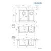 Zlewozmywak granitowy 1.5-komorowy, Deante, alabaster