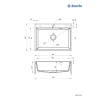 Zlewozmywak granitowy 1-komorowy, Deante, grafit metalik