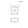 Zlewozmywak granitowy 1-komorowy, Deante, nero