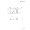 Zlewozmywak granitowy 1.5-komorowy z ociekaczem, Deante, nero