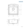 Zlewozmywak granitowy 1-komorowy, Deante, nero