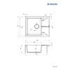 Zlewozmywak granitowy 1-komorowy z ociekaczem, Deante, piasek