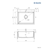 Zlewozmywak granitowy 1-komorowy, Deante, alabaster