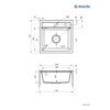 Zlewozmywak granitowy 1-komorowy, Deante, grafit