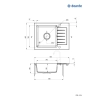 Zlewozmywak granitowy 1-komorowy z ociekaczem, Deante, grafit
