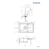 Zlewozmywak granitowy z baterią 1-komorowy z ociekaczem, Deante, grafit