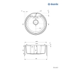 Zlewozmywak granitowy 1-komorowy, Deante, piasek
