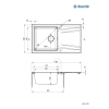 Zlewozmywak granitowo-stalowy 1-komorowy z ociekaczem, Deante, alabaster-stal