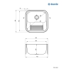 Zlewozmywak gospodarczy 1-komorowy - wpuszczany lub mocowany do ściany, Deante, satyna