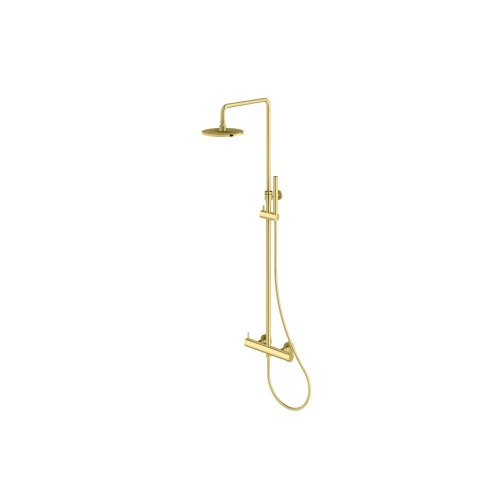 Zestaw Prysznicowy Termostatyczny Natynkowy z Deszczownicą Kohlman Axel QW273AGD Gold