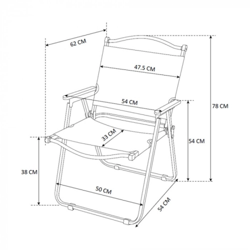 Krzesło kempingowe DREVO 78 cm