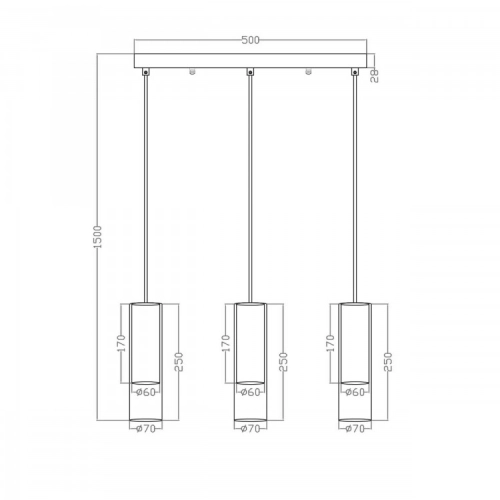 Lampa wisząca MANACOR biała 3x50W GU10 Light Prestige