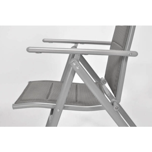 Meble ogrodowe składane aluminiowe MODENA Stół i 6 krzeseł - Srebrny