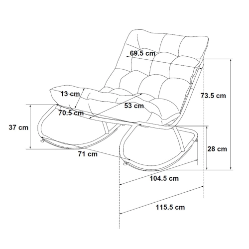 Fotel bujany ogrodowy VIBE z poduszką szary