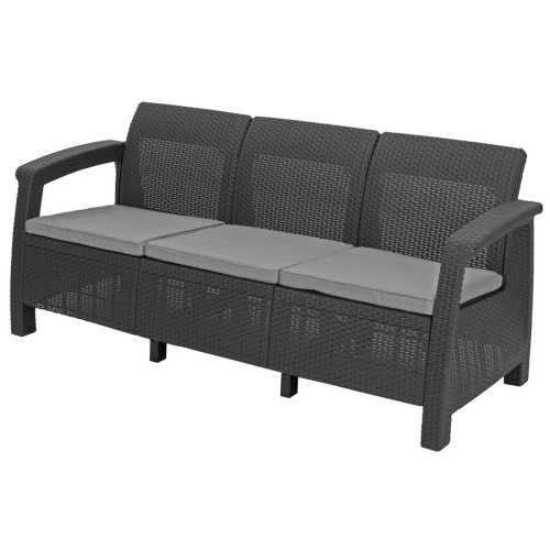 Sofa ogrodowa CORFU Max Love Seat 3-osobowy - grafitowa