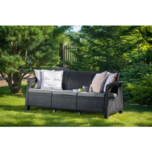 Sofa ogrodowa CORFU Max Love Seat 3-osobowy - grafitowa