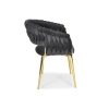 Krzesło glamour plecione IRIS LUX - czarne