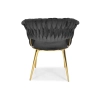 Krzesło glamour plecione IRIS LUX - czarne
