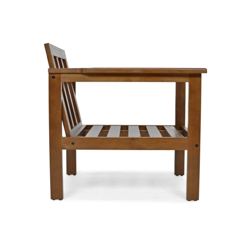 Fotel ogrodowy drewniany BELLA - brąz/beż