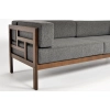 Sofa ogrodowa drewniana 3-osobowa EDEN ciemny brąz/grafit
