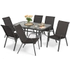 Zestaw mebli ogrodowych stół i 6 krzeseł PORTO  - czarne