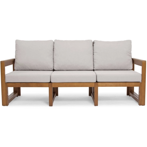 Sofa ogrodowa modułowa 3-osobowa MALTA - brąz/szary