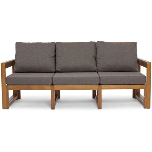 Sofa ogrodowa modułowa 3-osobowa MALTA - brąz/grafit