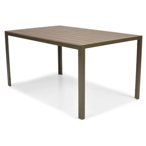 Stół ogrodowy aluminiowy dla 6 osób  MODENA 150 x 90 cm  - brązowy