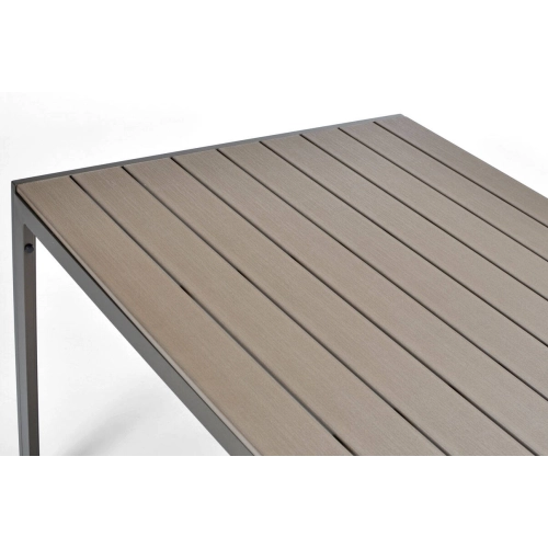 Stół ogrodowy aluminiowy dla 6 osób  MODENA 150 x 90 cm  - brązowy