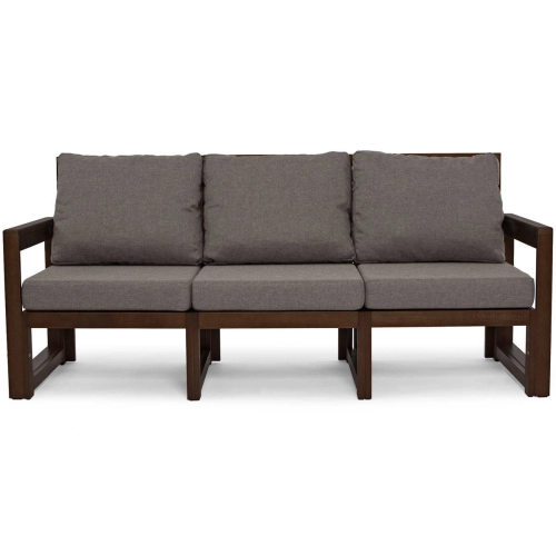 Sofa ogrodowa modułowa 3-osobowa MALTA - ciemny brąz/grafit