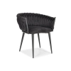 Krzesło glamour plecione ROSA - czarno-czarne