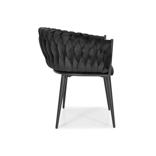 Krzesło glamour plecione ROSA - czarno-czarne