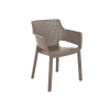 Meble ogrodowe 10-osobowe  krzesła EVA + stół JULIE DOUBLE - cappuccino