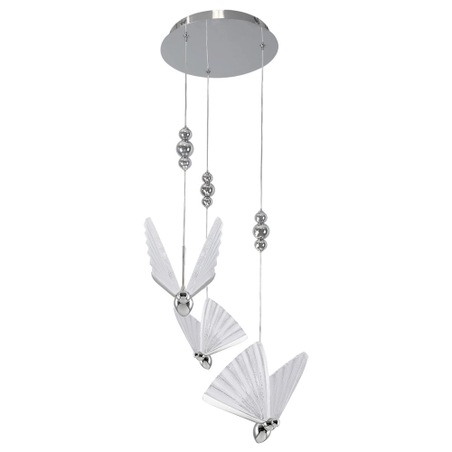 Lampa wisząca Mariposa 3 srebrna LED CCT