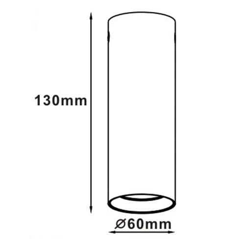 Tuba natynkowa Manacor 13 cm czarno - biała 1xGU10