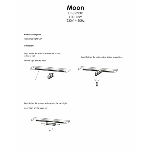 Reflektor do szynoprzewodów Moon 1F czarny LED 4000K