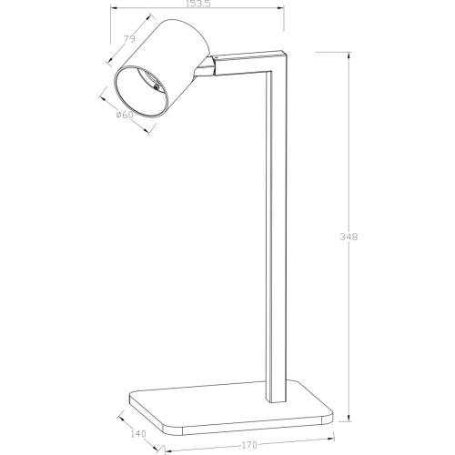 Lampa biurkowa Snow czarna 1xGU10