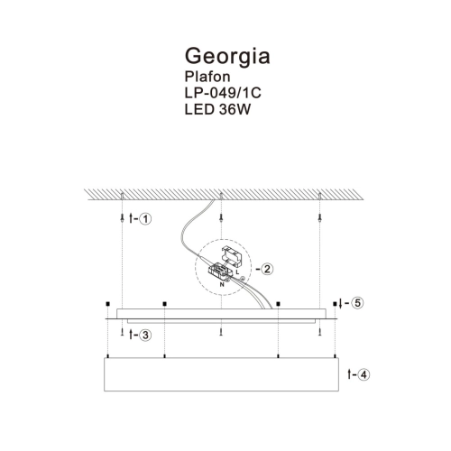 Plafon Georgia 60 cm złoty LED CCT