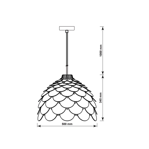 Lampa wisząca Burgo duża drewniana 1xE27