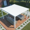 Pergola ogrodowa aluminiowa elektryczna LUXE 4 x 4 m Biały z oświetleniem LED