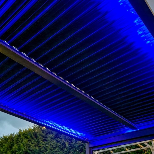 Pergola ogrodowa aluminiowa LUXE 3 x 4 m Antracyt z oświetleniem LED